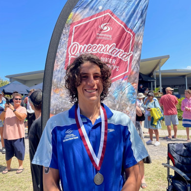 NSW State Open Water Squad Camp - Noah medal