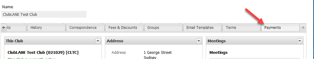 How does our club get paid fees2 ClubLANE Payments tab