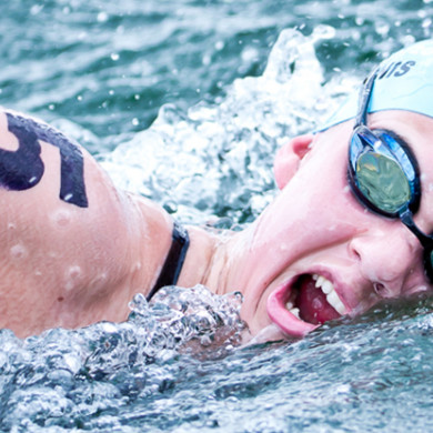 Open Water Swimmer in competition