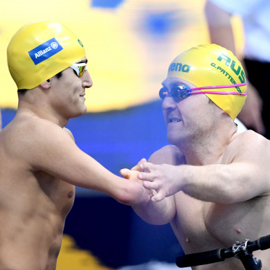 Best mates out of the pool and rivals in.