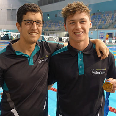 Oscar Stubbs and coach Job Van Duijnhoven