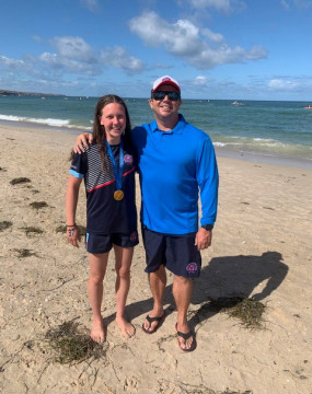 Josslyn Wishart with Manly Coach Justin Rothwell