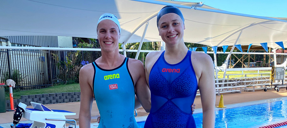 Bronte Campbell and Laura Wilson at Combined Hub Camp in Ballina