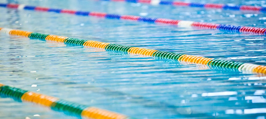 Lane ropes in a still pool