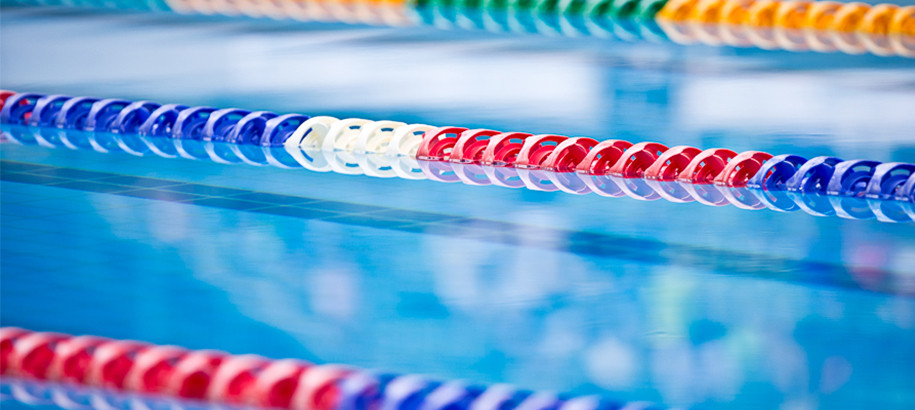 Lane ropes in a still pool