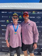 Coach Alex Clarke and Kai Robertson Australian Open Water