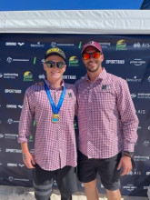 Coach Alex Clarke and Kai Robertson Australian Open Water Coach Alex Clarke and Kai Robertson Australian Open Water